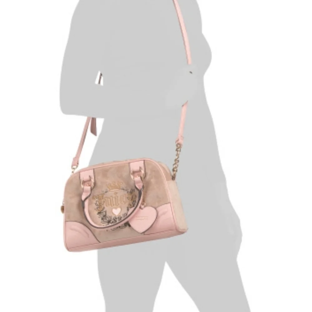 🩷▪️Juicy Couture▪️ Velour Heritage Cafe bowler bag